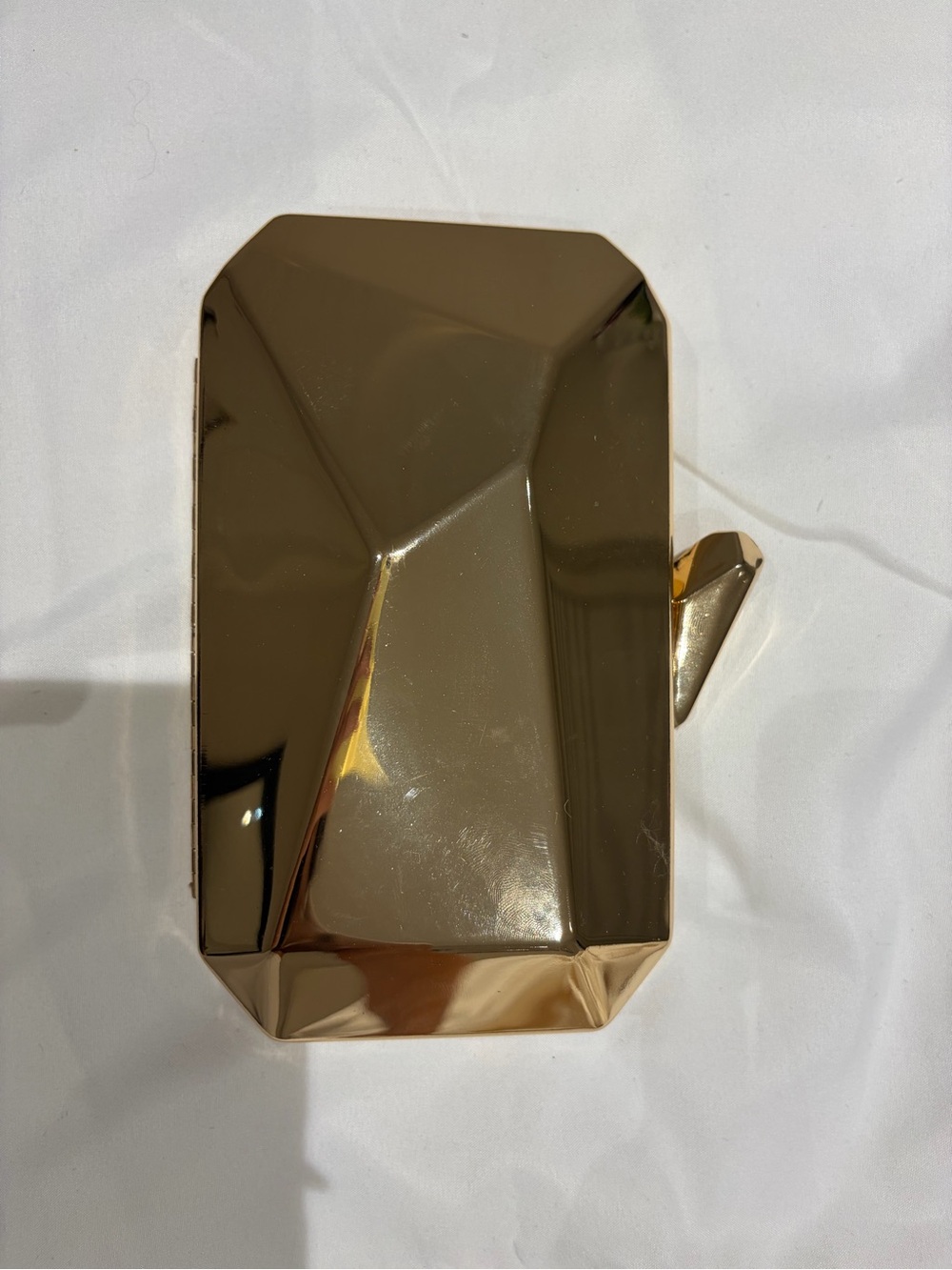 Call It Spring Faceted Metallic Gold Evening Clutch